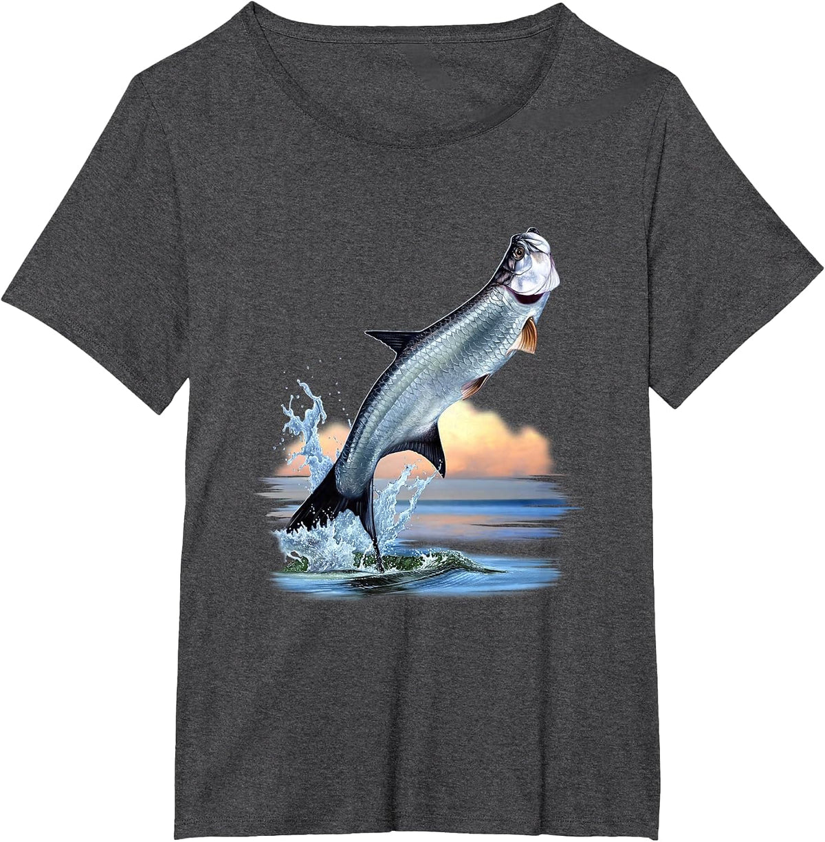 Tarpon Fish Fresh Water Wildlife Hunting Fishing Apparel T-Shirt - Dark Heather Grey