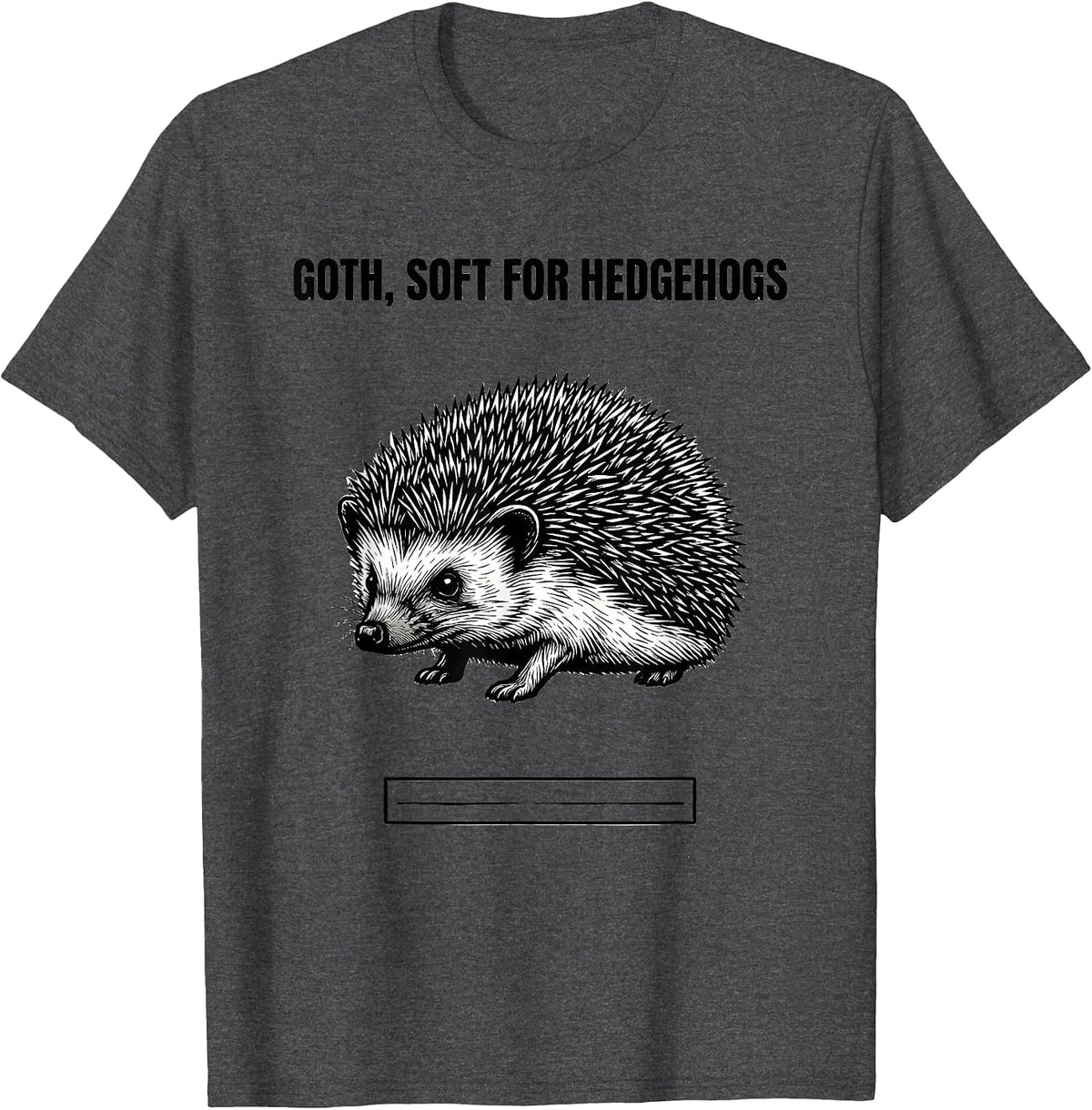 Goth Soft For Hedgehogs Line Art Y2K Alt Grunge T-Shirt - Dark Heather Grey