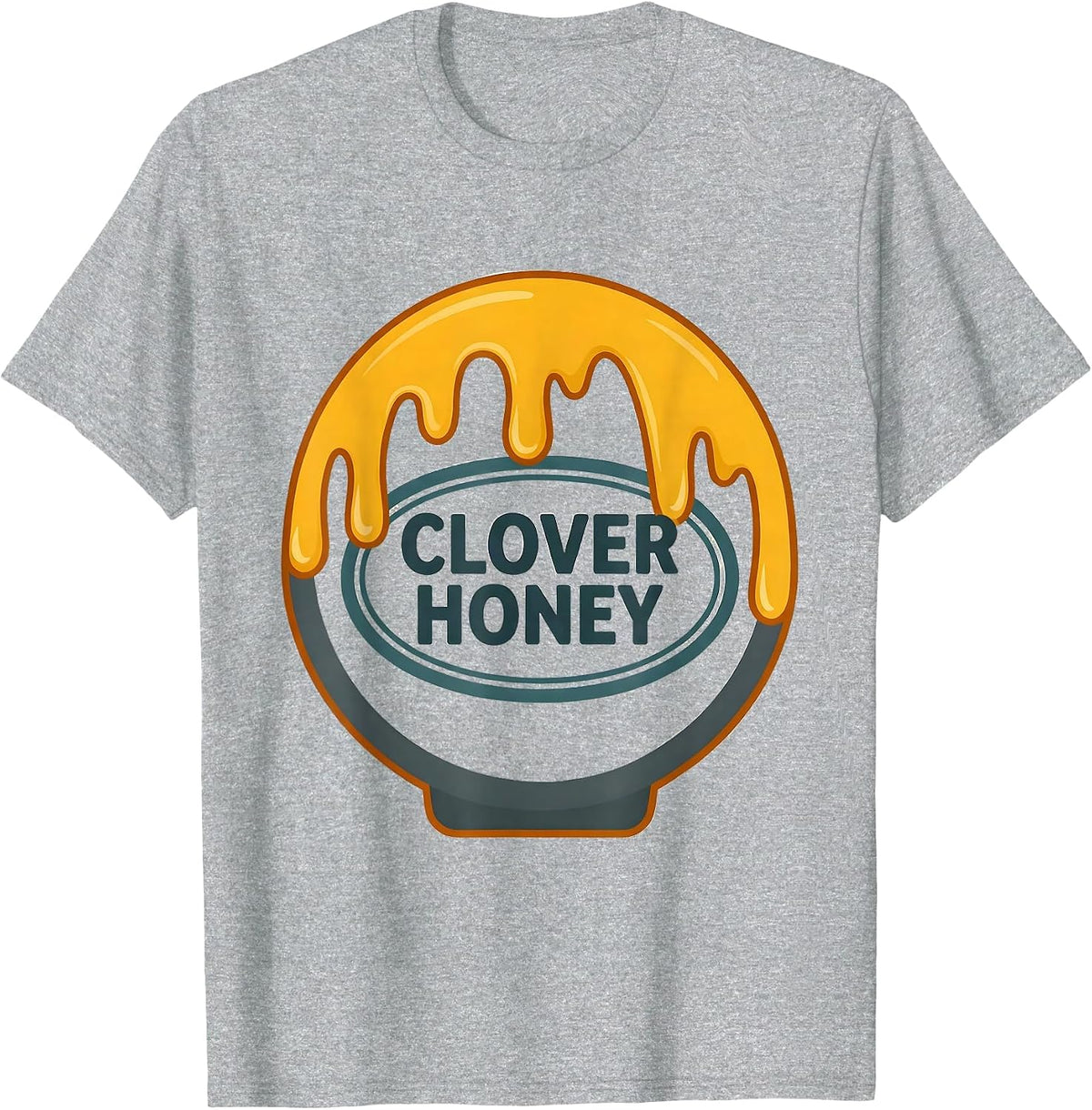 Men's Clover Honey Funny Honey Jar Halloween Costume Novelty T-Shirt - Heather Grey