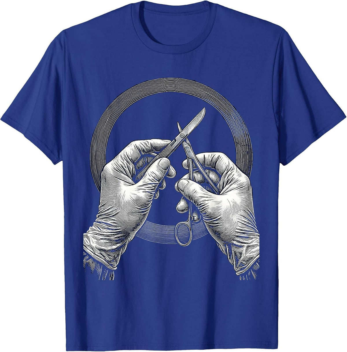 Men's Surgeon Hands Operation Spotlight ED Graphic T-Shirt - Royal Blue