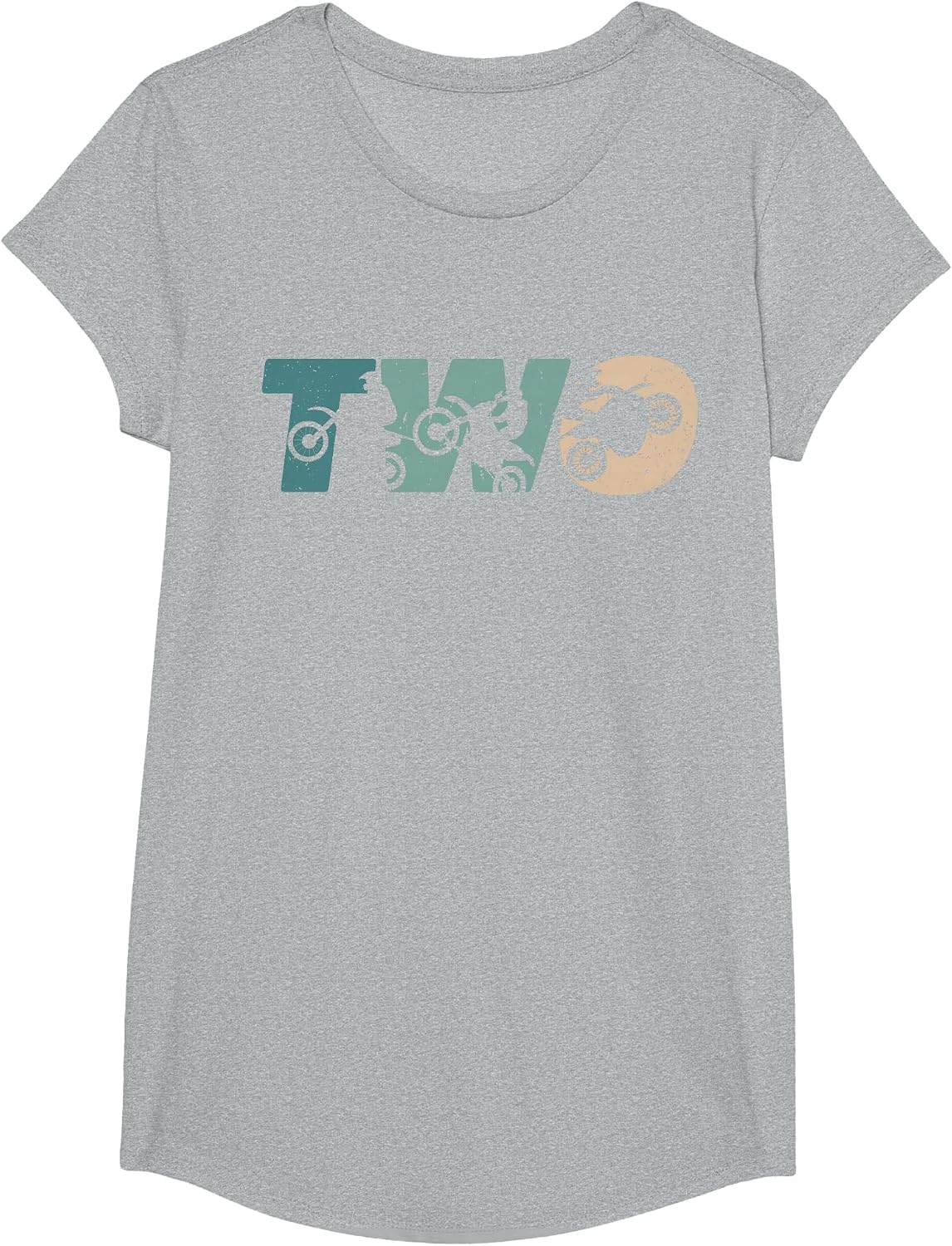 2nd Birthday Retro Motocross Dirt Bike 2 Years Boys Girl T-Shirt - Girls Heather Grey