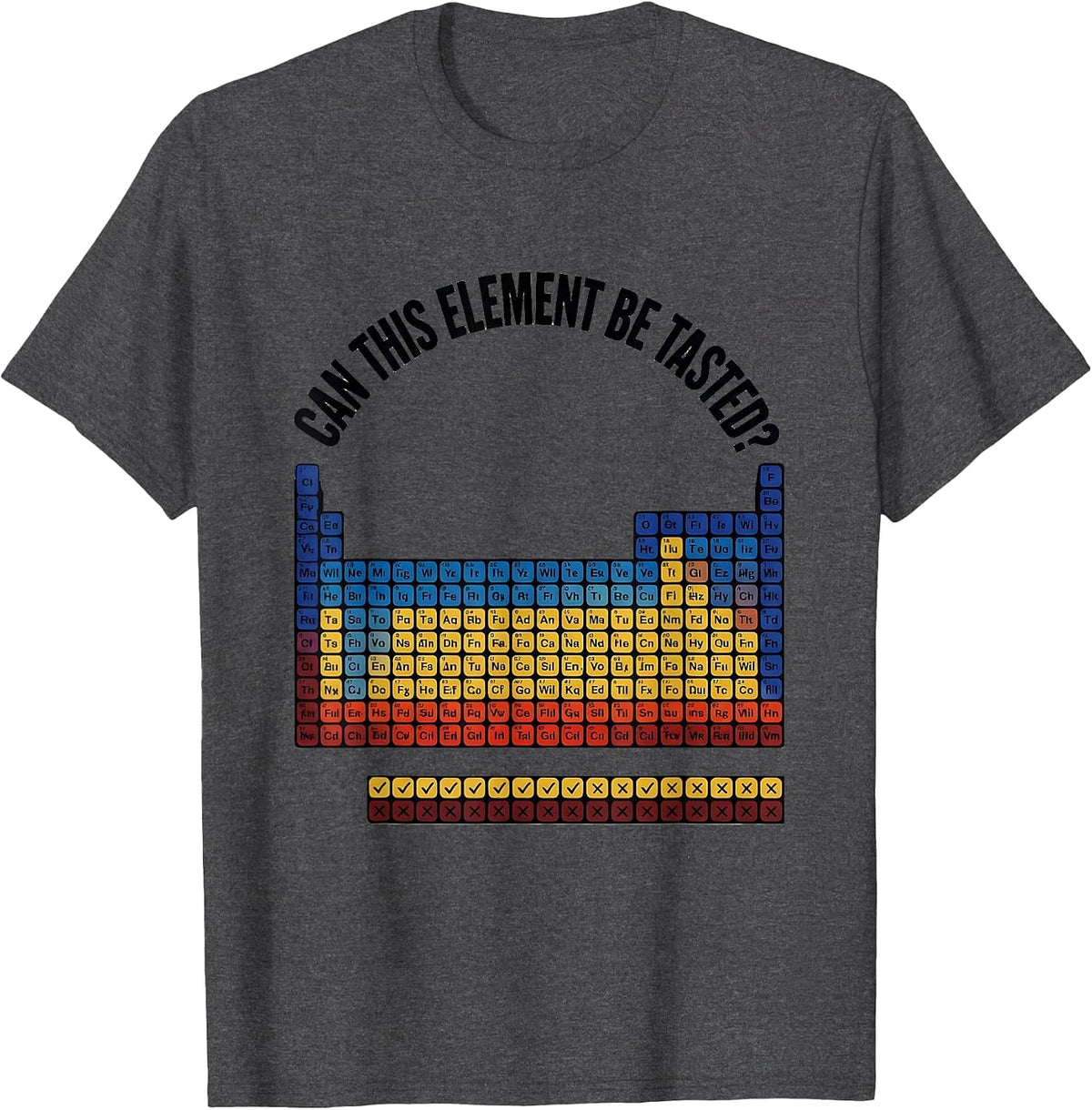 Men's Can This Element Be Tasted Funny Periodic Table Chemistry T-Shirt - Dark Heather Grey