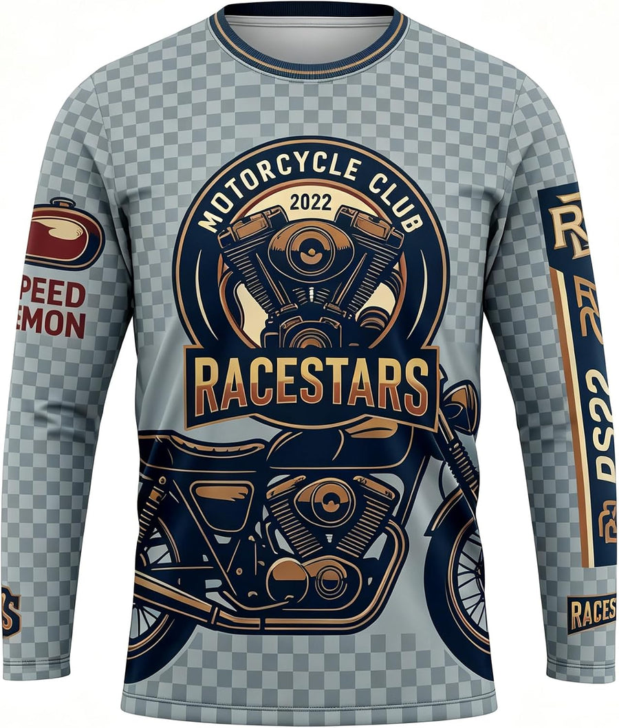 Men MTB Jersey Long Sleeve Mountain Dirt Bike Downhill Riding Racing Top - Rs0238