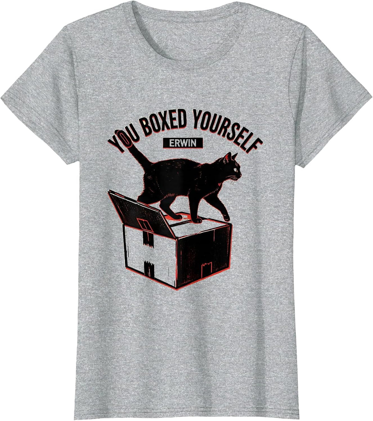 Women's You Boxed Yourself, Erwin Funny Science Teacher Quantum T-Shirt - Heather Grey