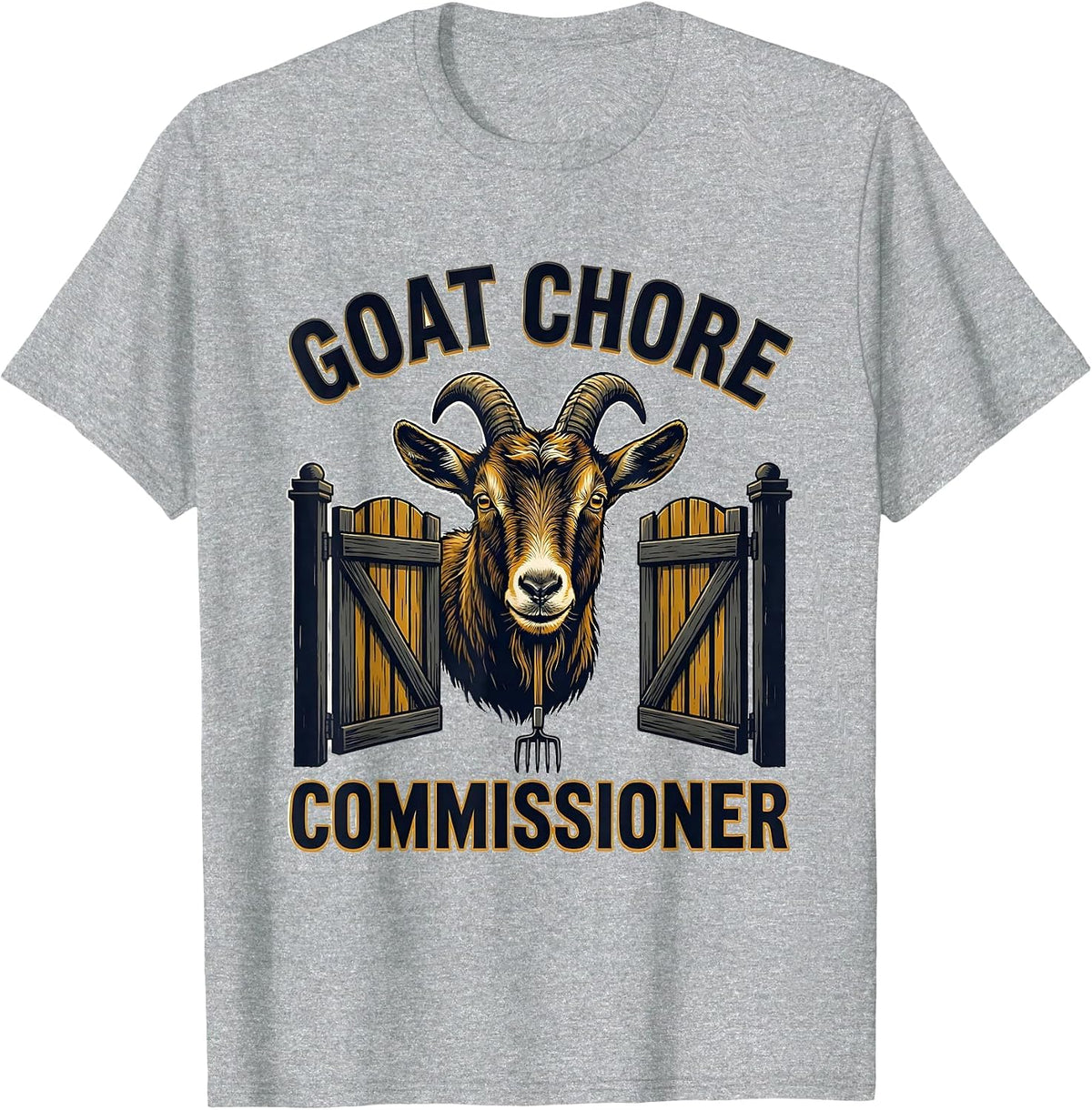 Men's Goat Chore Commissioner Funny Goat Owner Farmer Gift T-Shirt - Heather Grey