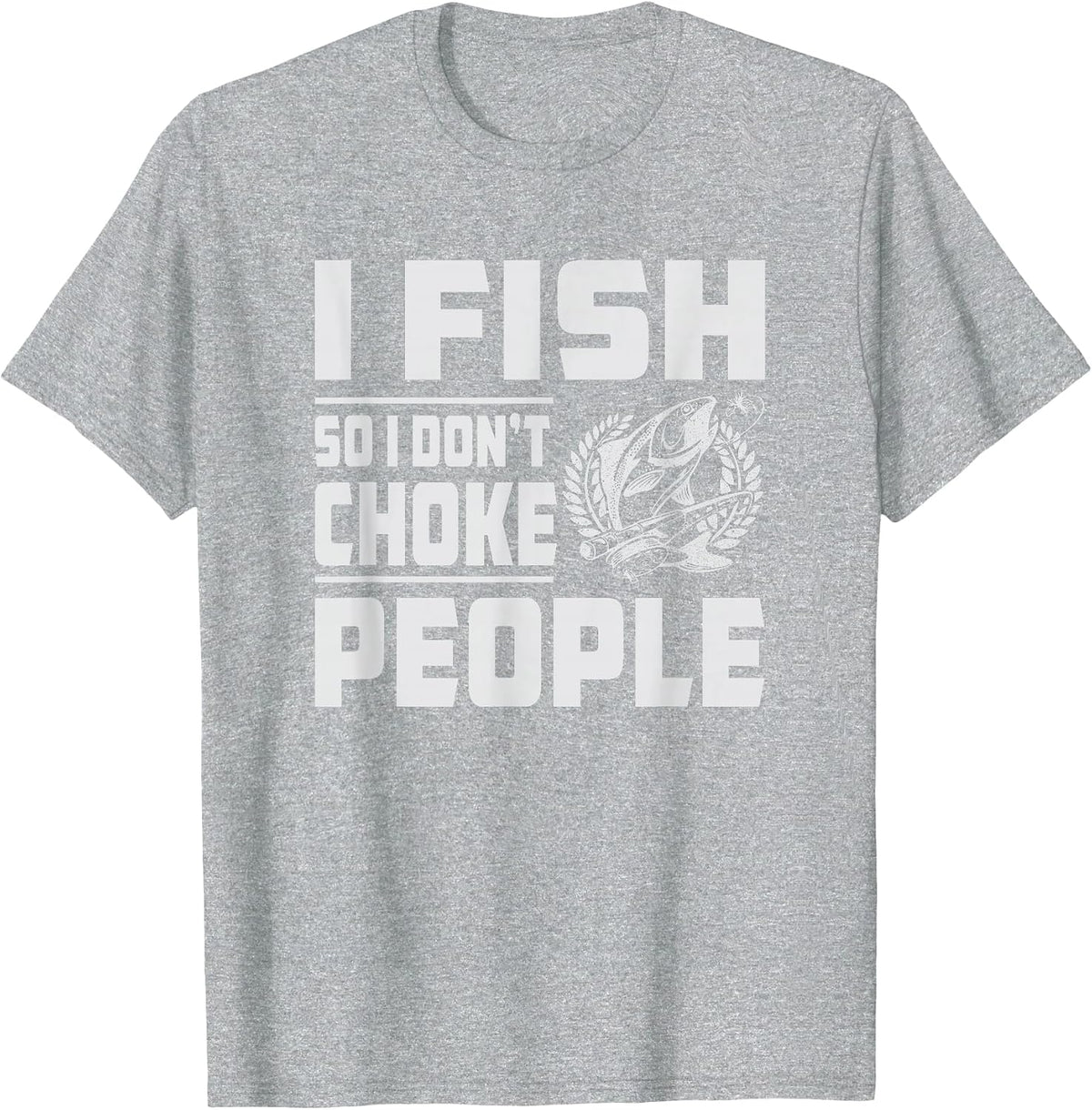 Funny Bass Fishing T-Shirt - Heather Grey