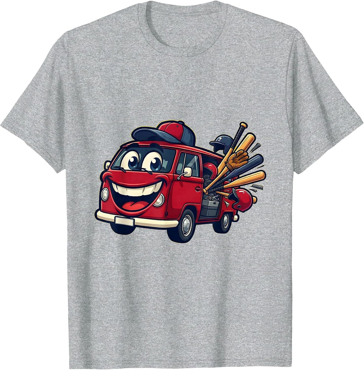 Men's Baseball Mom Overloaded Minivan Graphic T-Shirt - Heather Grey