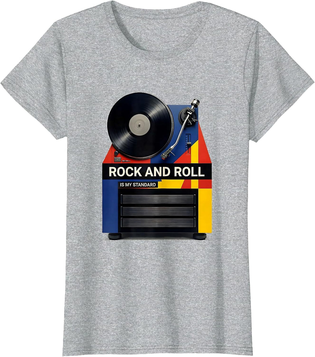 Rock And Roll Is My Standard Bauhaus Modernist Retro Rock T-Shirt - Heather Grey