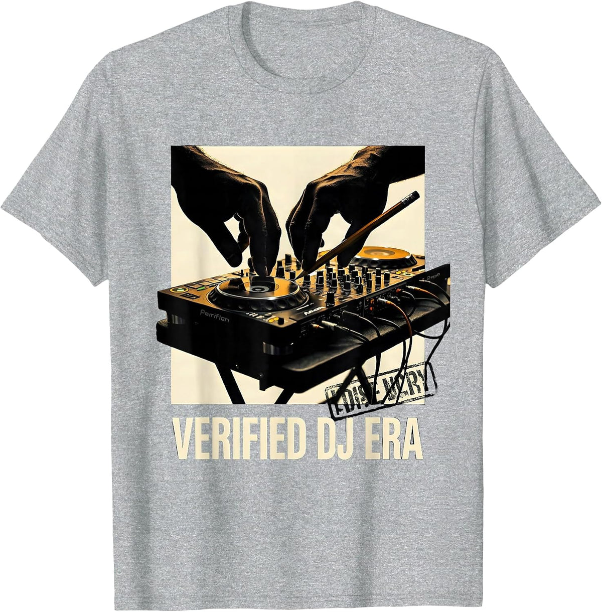 Men's Verified DJ Era Retro Hip Hop Golden Era Lyric Quote T-Shirt - Heather Grey