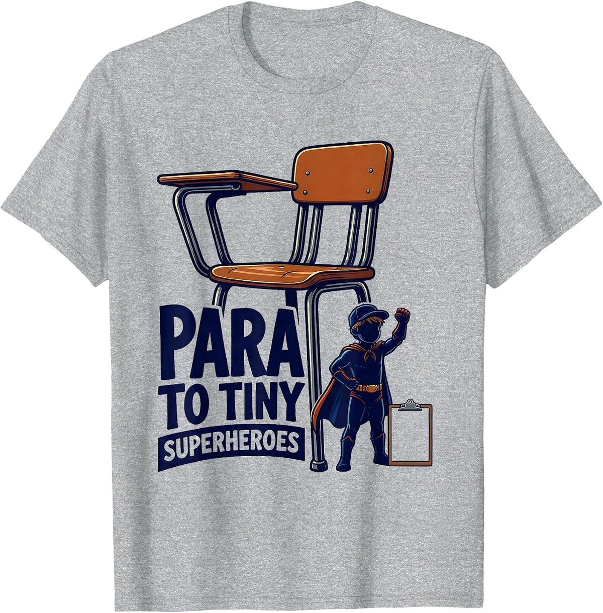 Men's Para To Tiny Superheroes Funny Teacher Superhero Identity T-Shirt - Heather Grey