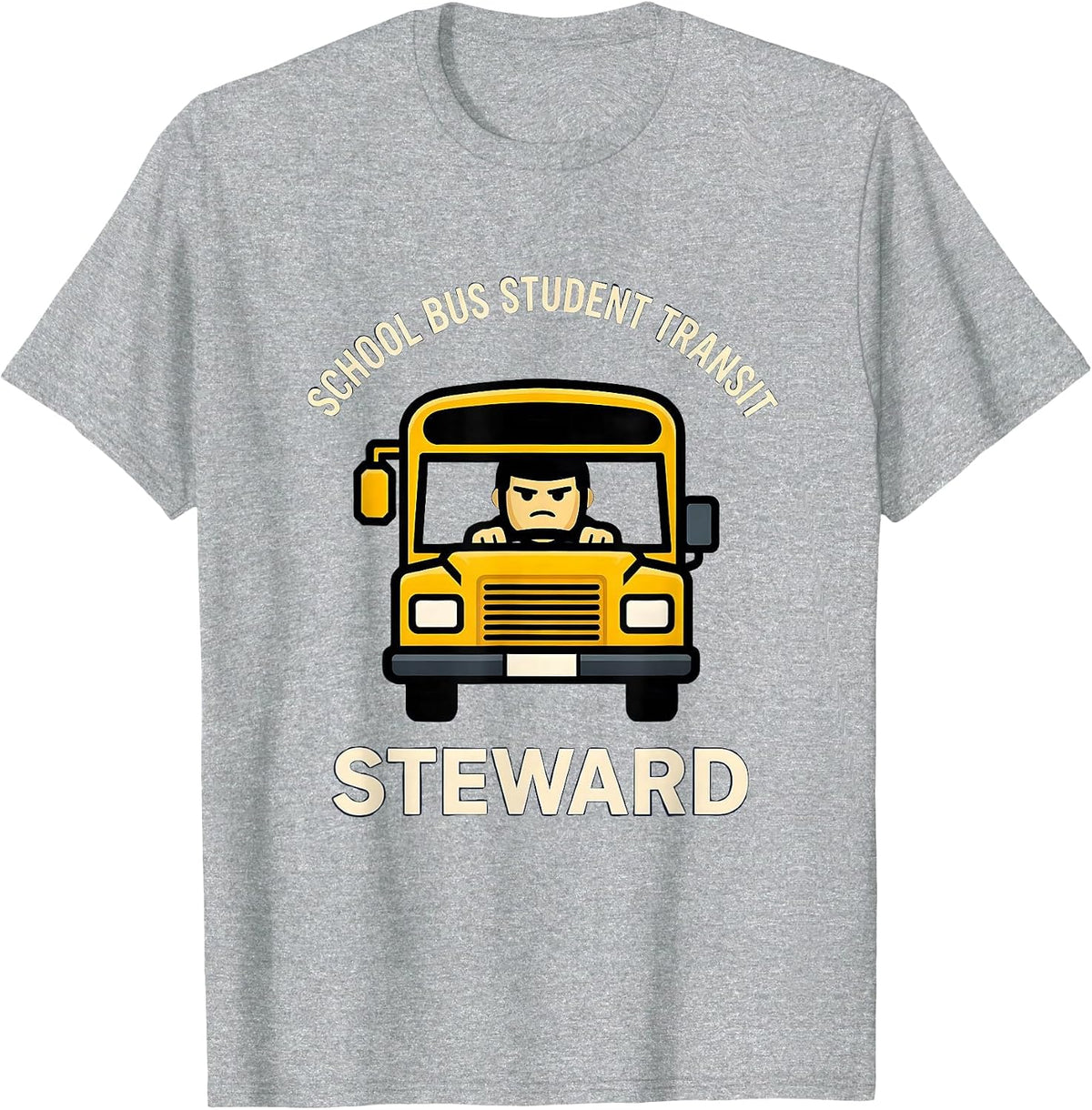 Men's School Bus Student Transit Steward Funny School Bus Driver T-Shirt - Heather Grey