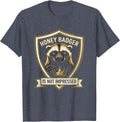 Honey Badger Is Not Impressed Funny Animal Lover Meme Humor T-Shirt, Men, Heather Blue, Large - As Pictured