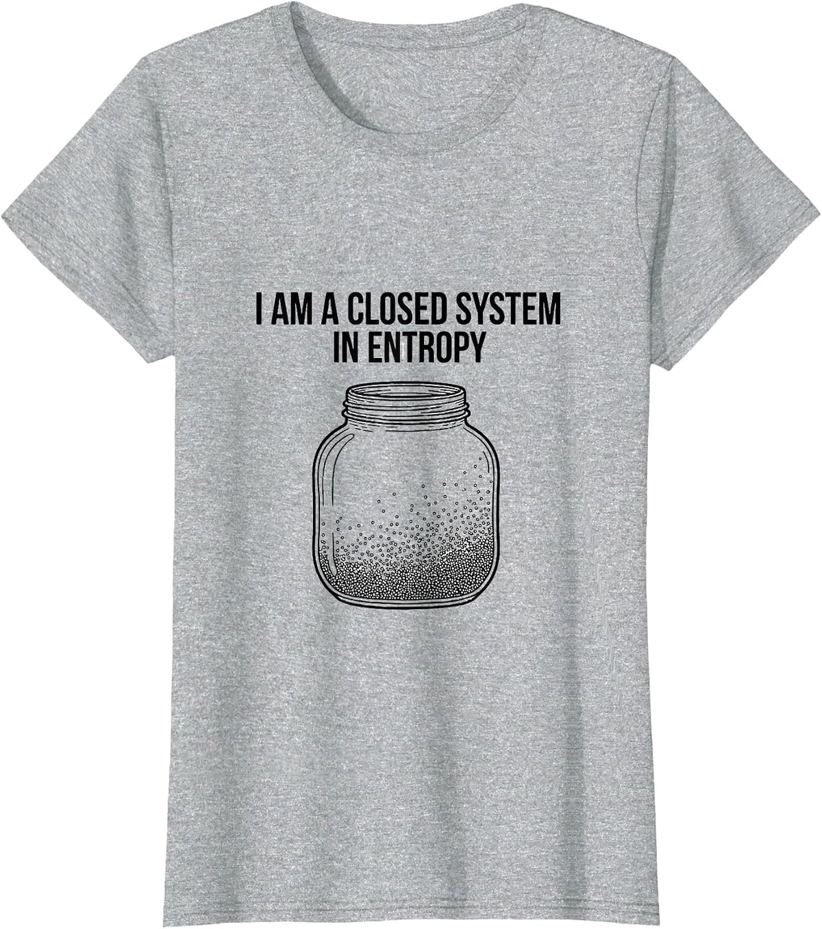 I Am A Closed System In Entropy Funny Physics Pun Humor T-Shirt - Heather Grey