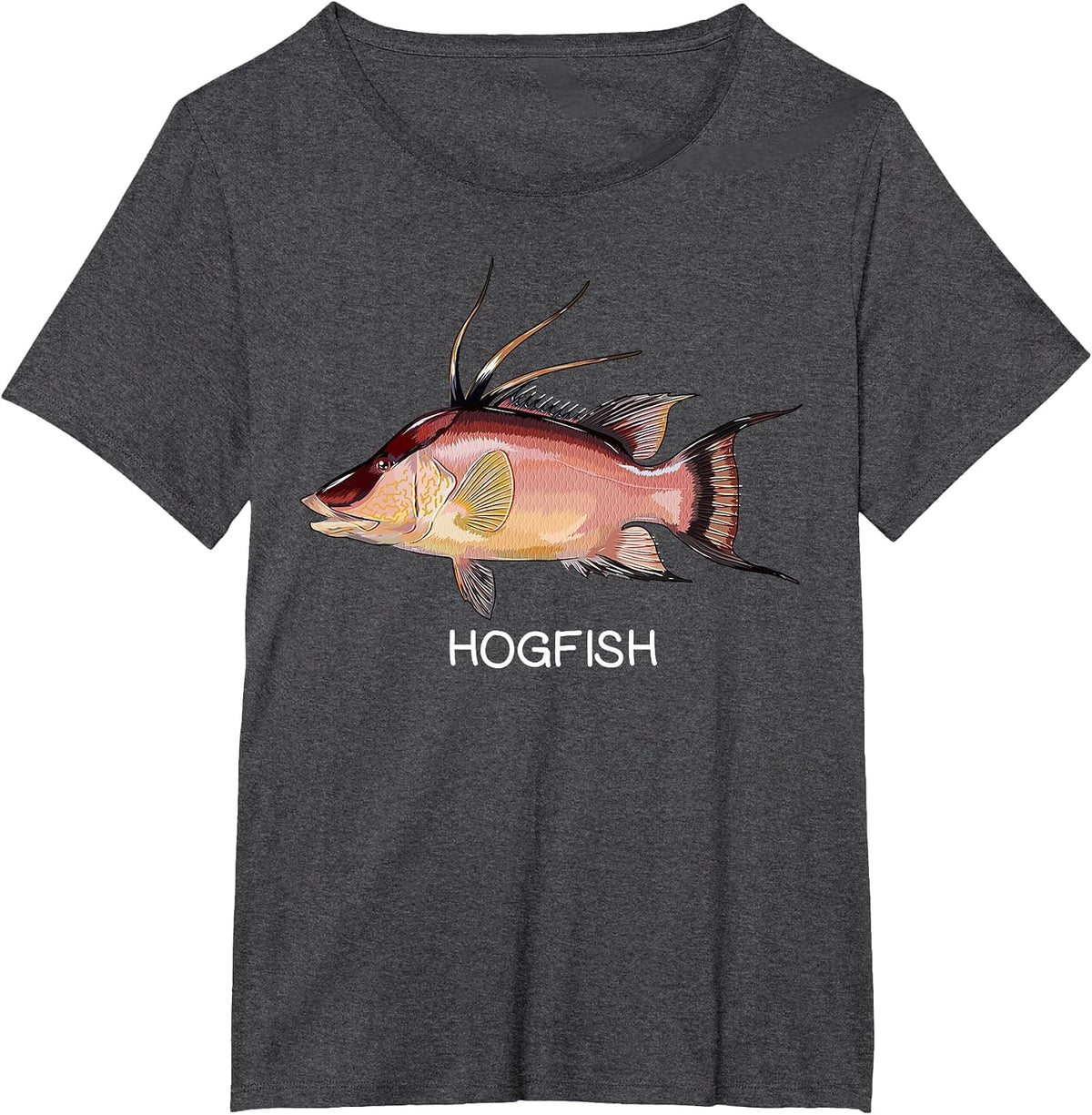 Hogfish Saltwater Game Fish T-Shirt - Dark Heather Grey