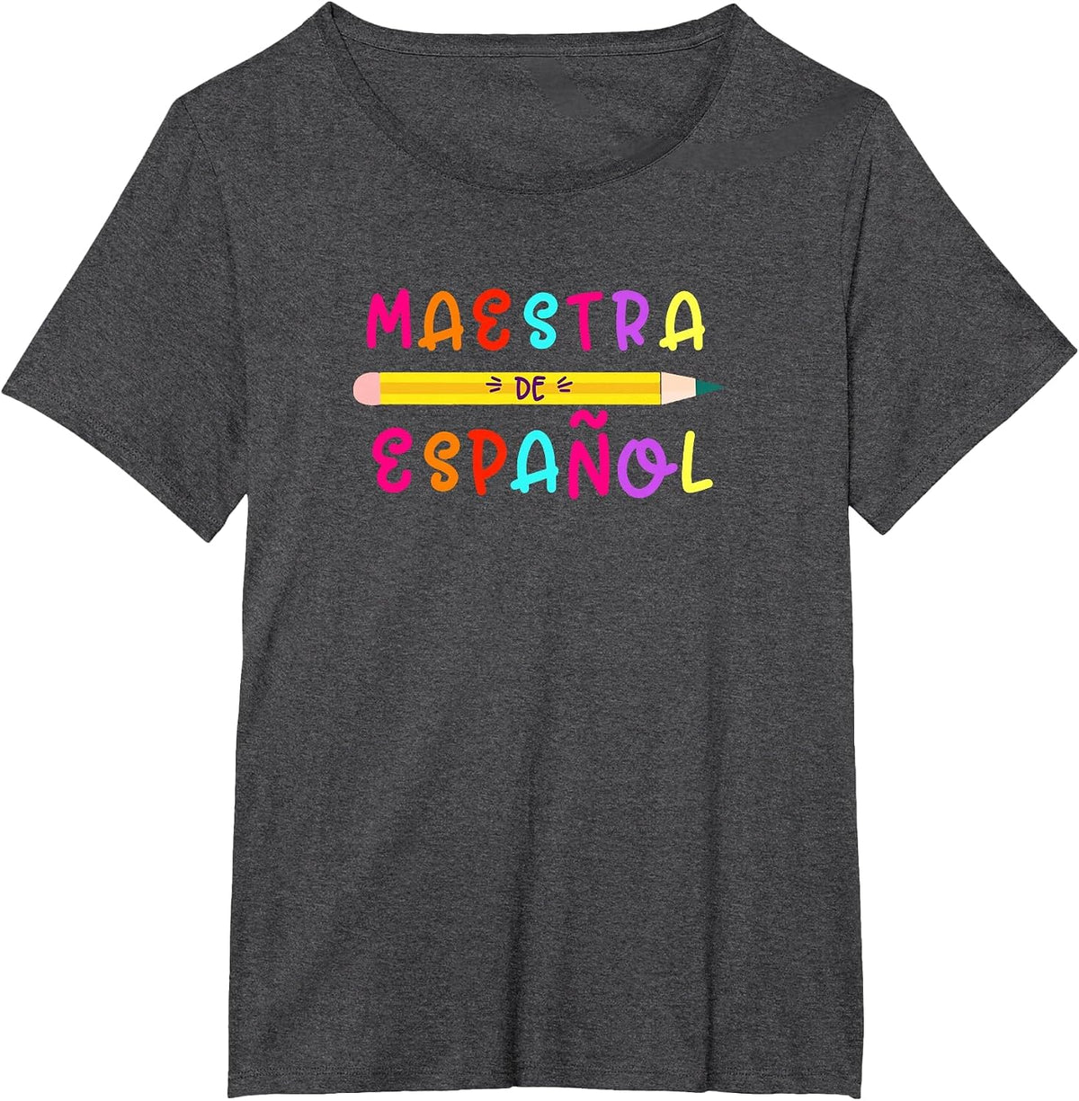 Maestra de Español Back to School Dual Language T-Shirt - Dark Heather Grey