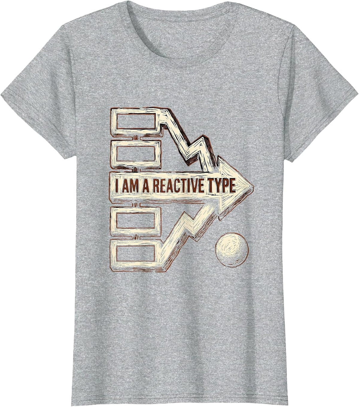 I Am A Reactive Type Funny Chemistry Nerd Humor Science T-Shirt - Heather Grey