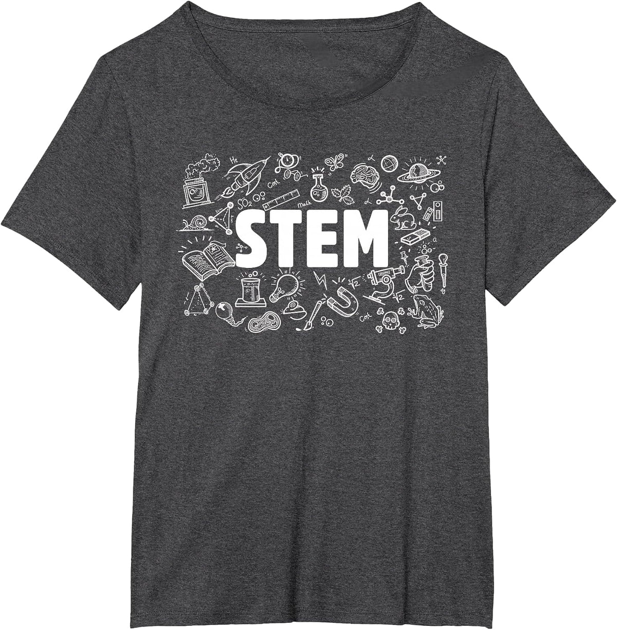 STEM Science Technology Engineering Math Teacher Student T-Shirt - Dark Heather Grey