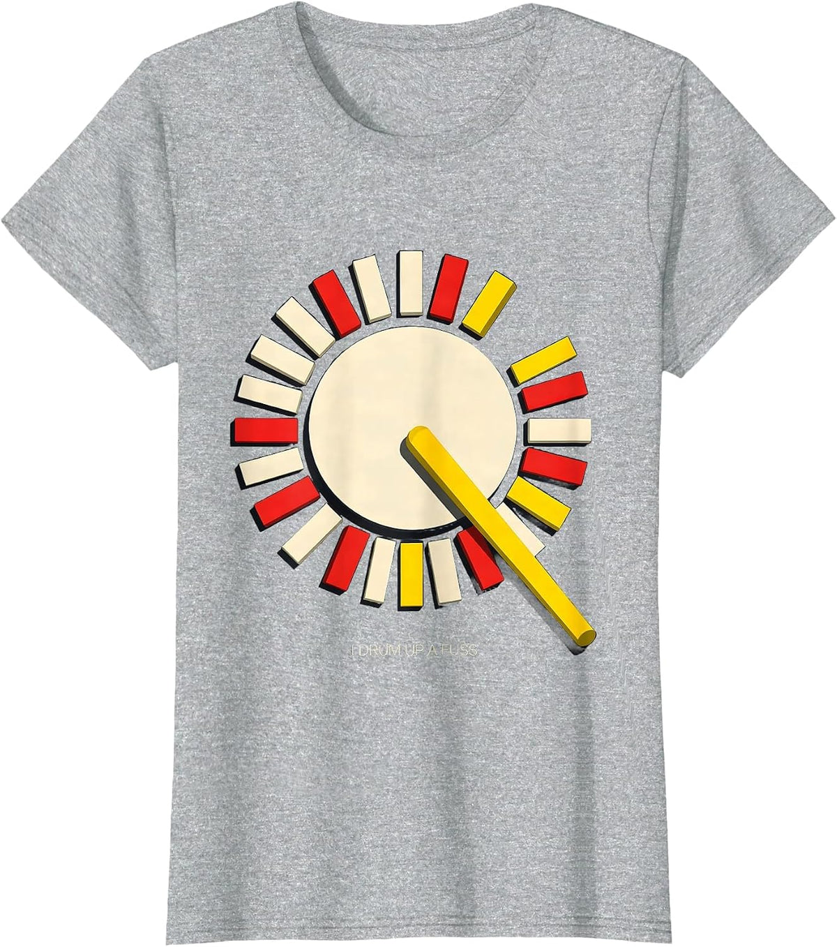 I Drum Up A Fuss Funny Drummer Percussionist Marching Band T-Shirt - Heather Grey