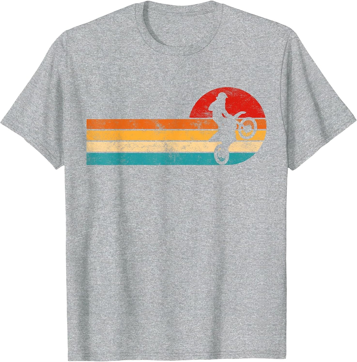 Retro Dirt Bike Motocross Enduro Dirt Biking Boys Rider T-Shirt - Heather Grey