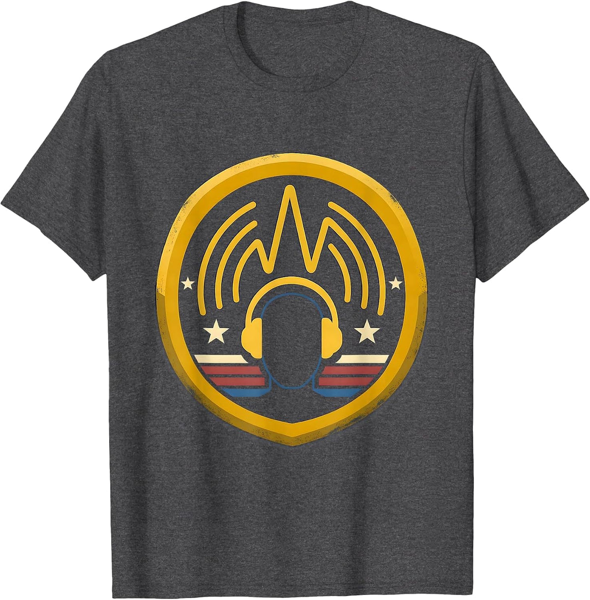 Men's Thin Gold Line 911 Dispatcher Patriotic Tribute T-Shirt - Dark Heather Grey