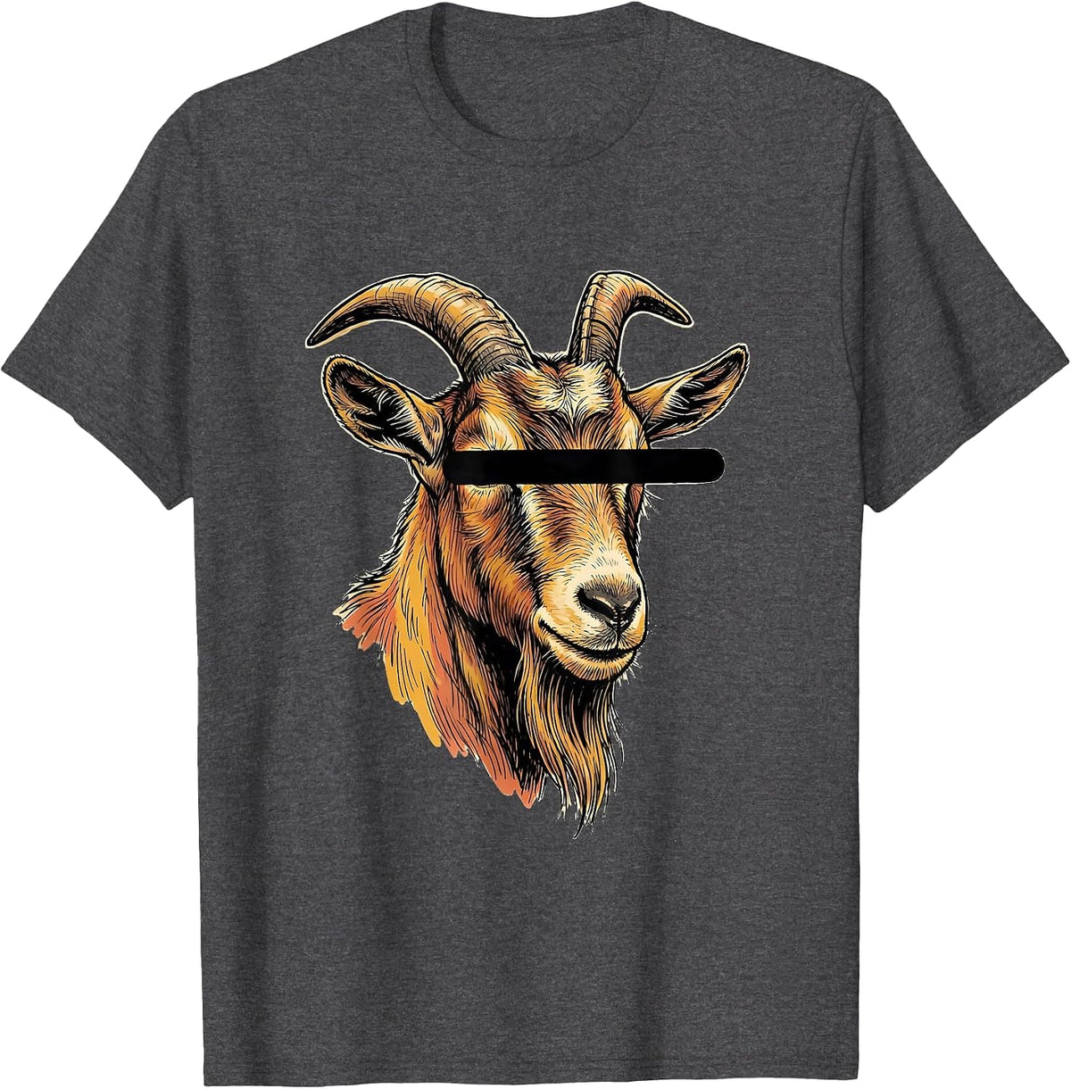 Men's Goat with Sunglasses Funny Animal Lover Humor T-Shirt - Dark Heather Grey