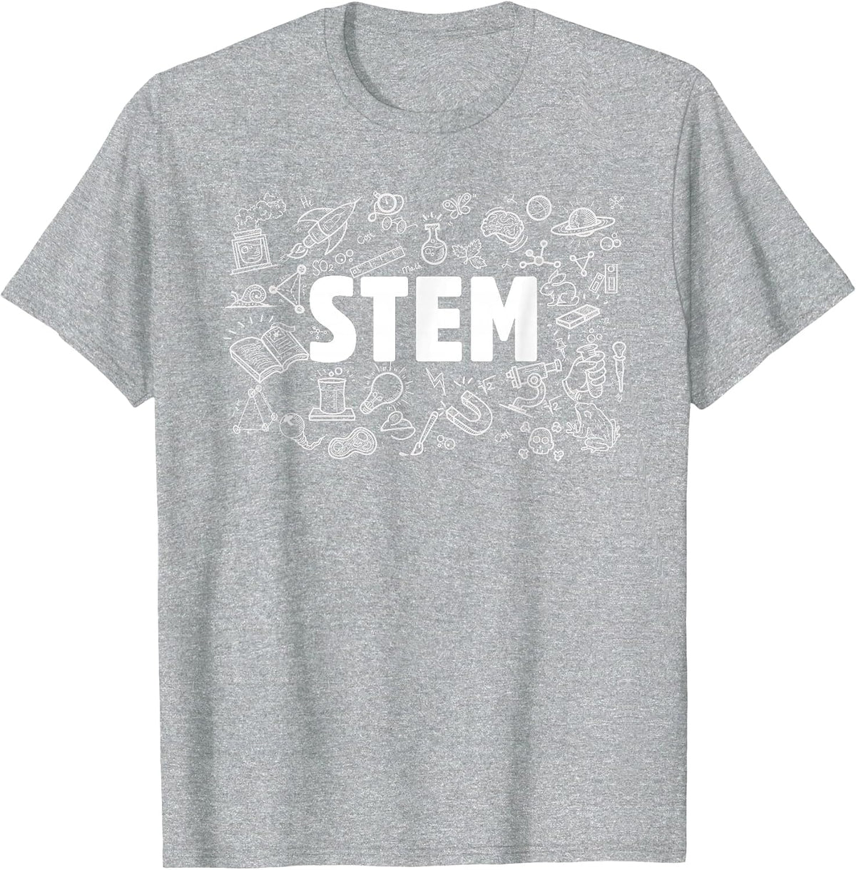 STEM Science Technology Engineering Math Teacher Student T-Shirt - Heather Grey