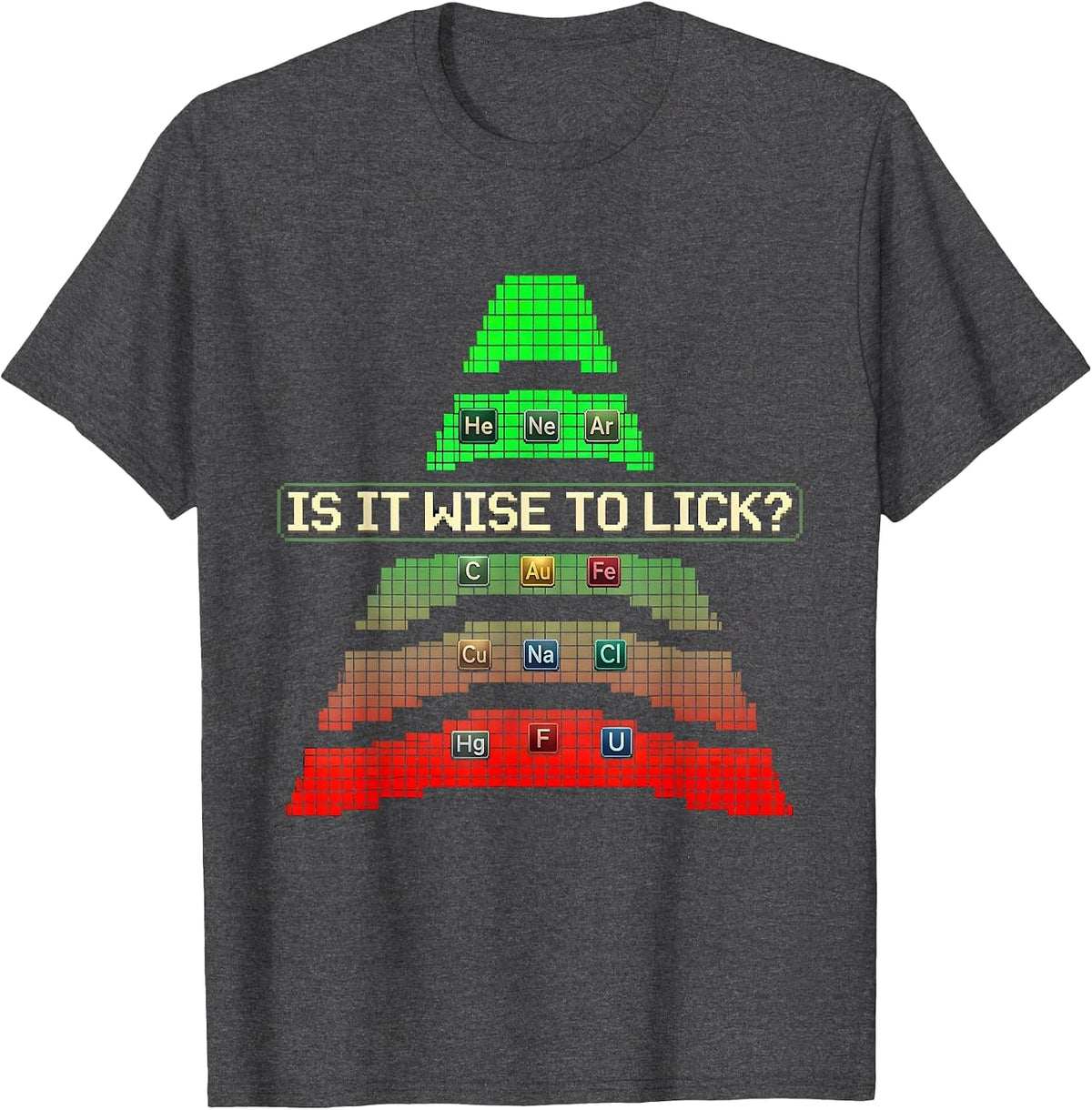 Is It Wise To Lick Funny Periodic Table Science Teacher T-Shirt - Dark Heather Grey