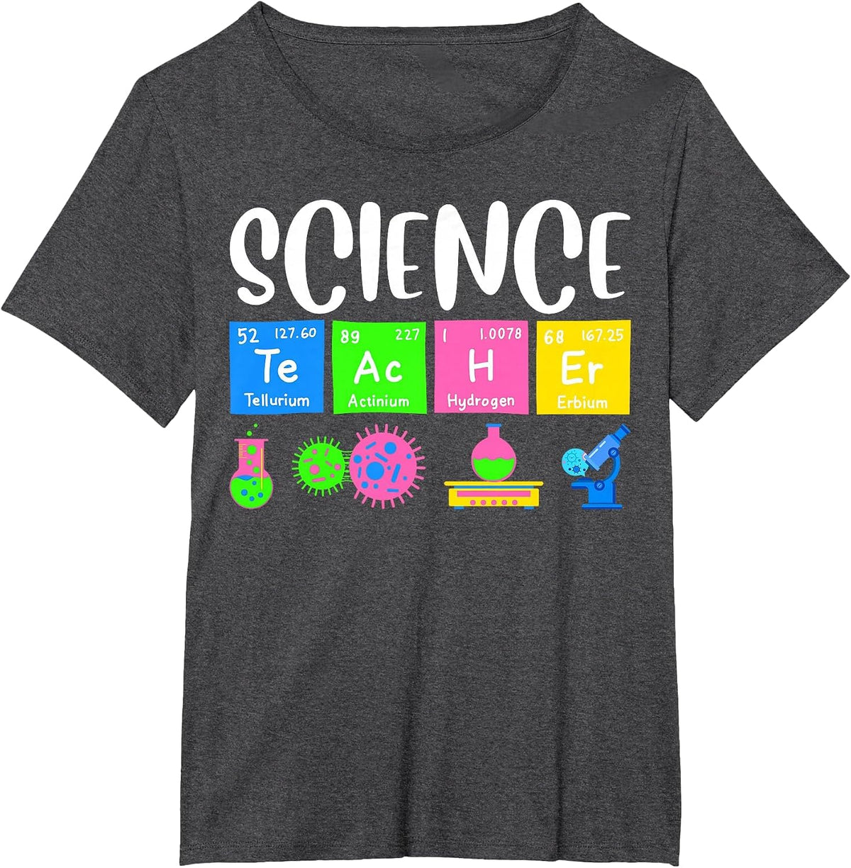 Funny Chemistry Biology Science Teacher Student T-Shirt - Dark Heather Grey