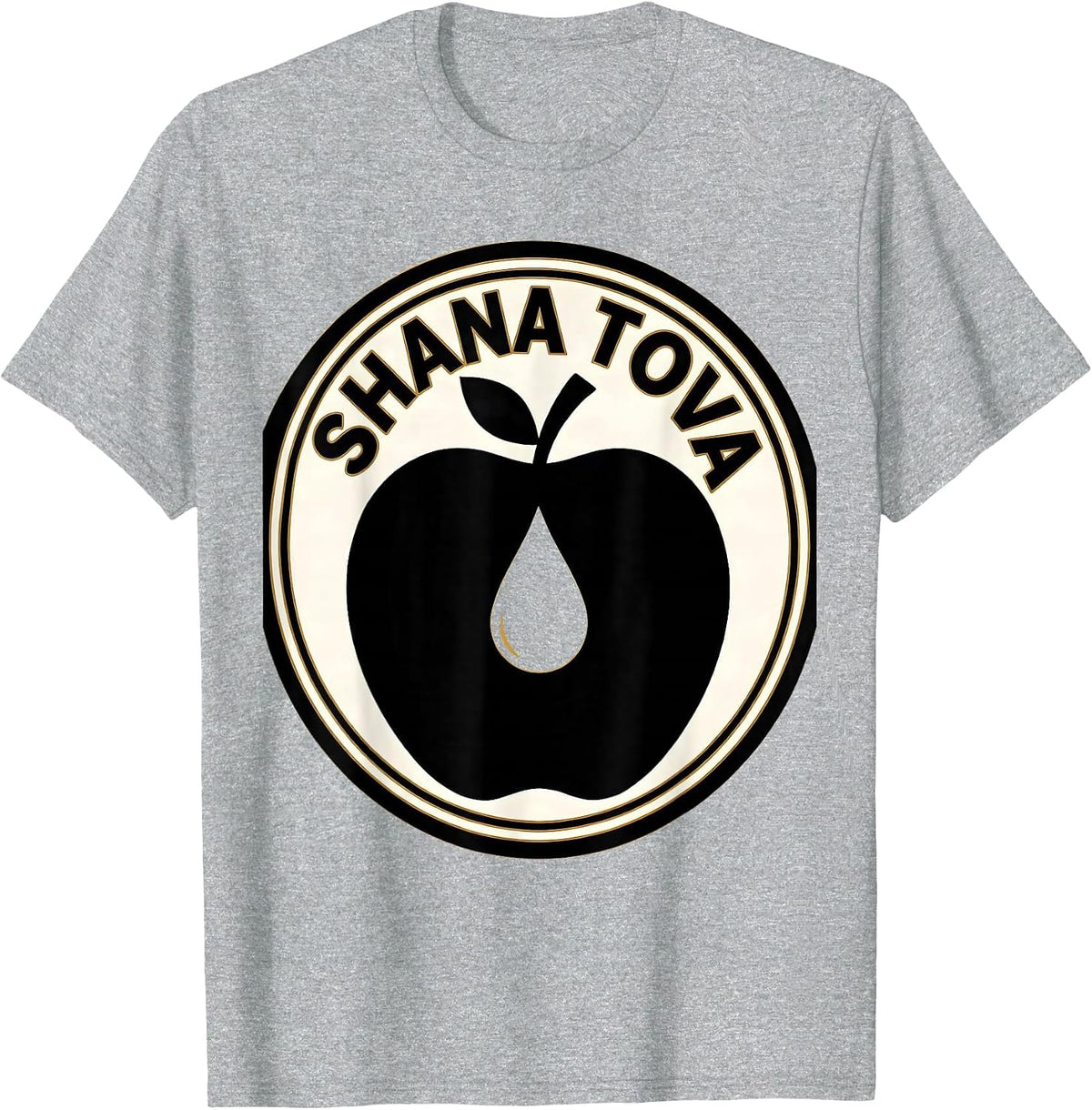 Men's Shana Tova Minimalist Jewish New Year Apple Honey Gift T-Shirt - Heather Grey