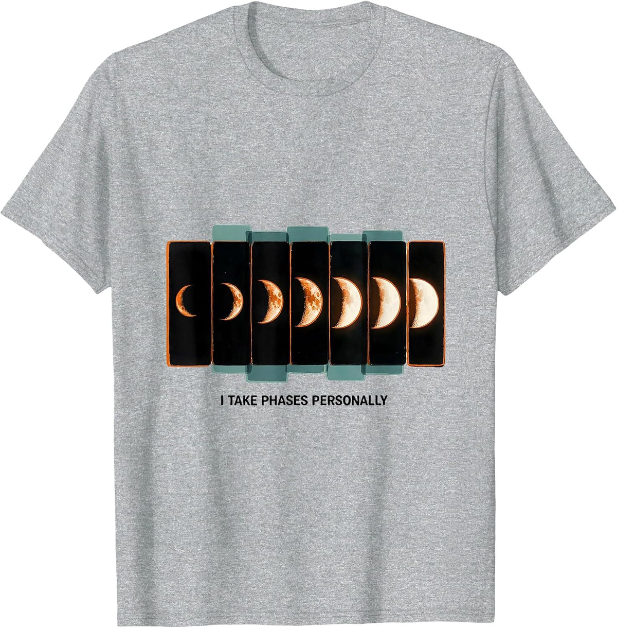Men's I Take Phases Personally Retro Lunar Cycle Astronomy T-Shirt - Heather Grey