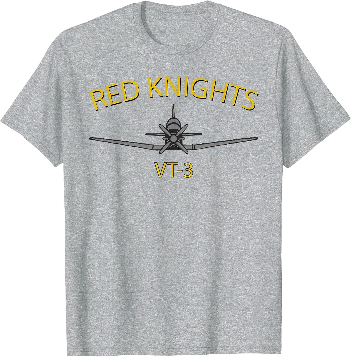 VT-3 T-Shirt Red Knights Training Squadron 3 T-6 Texan II T-Shirt - Heather Grey