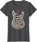 Women's Shred First Ask Later Heavy Metal Guitar Design T-Shirt - Dark Heather Grey