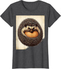 Women's Cute Hedgehog Vintage Hedgehog Lover Humor T-Shirt - Dark Heather Grey