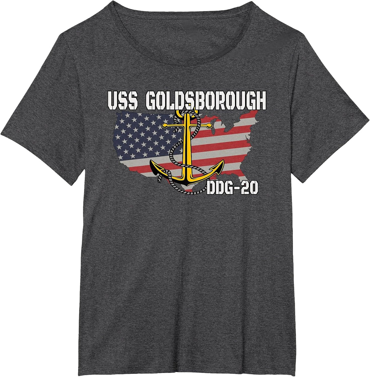 USS Goldsborough DDG-20 Destroyer Veteran Day Father Grandpa T-Shirt - Dark Heather Grey