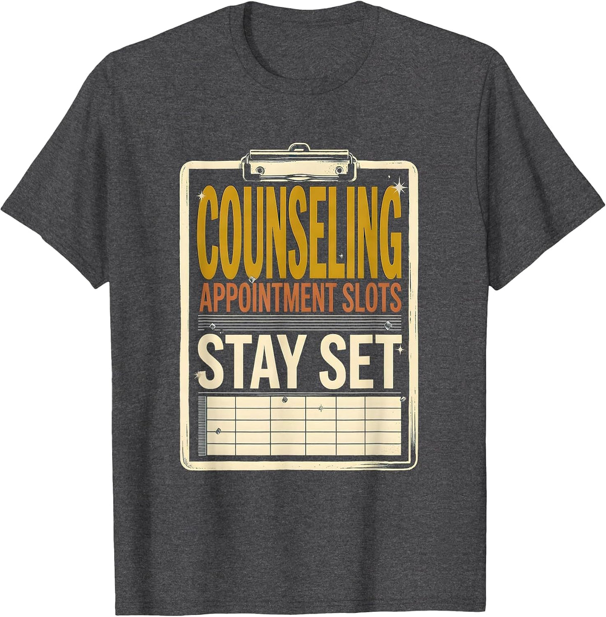 Counseling Appointment Slots Stay Set Groovy School T-Shirt - Dark Heather Grey