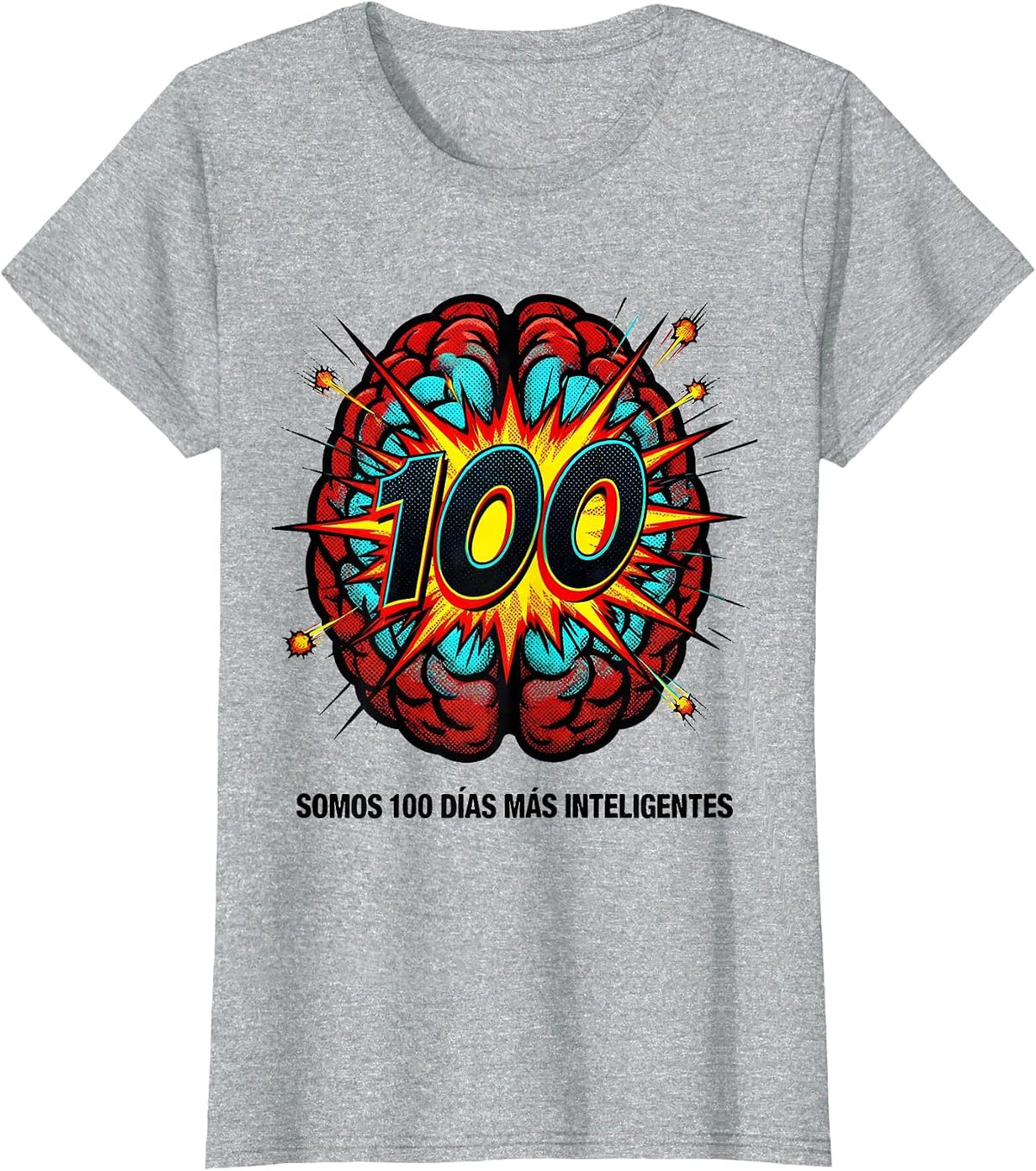 Women's Somos 100 Días Más Inteligentes Cheerful Spanish Teacher T-Shirt - Heather Grey