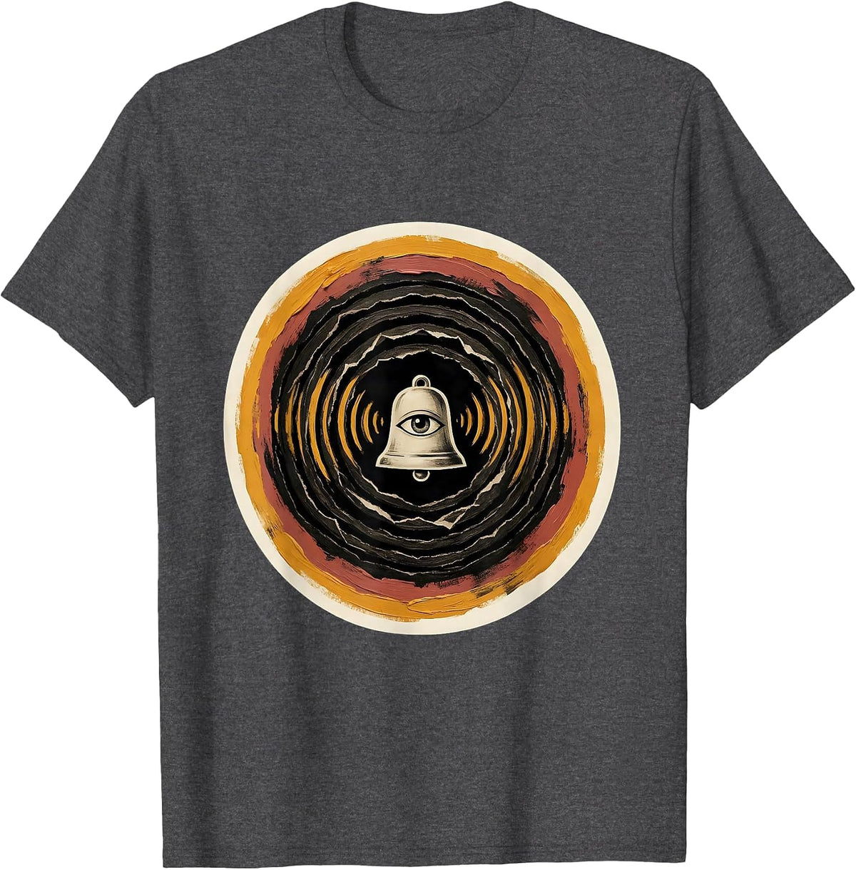 Calm Eye Bell School Counselor Workplace Humor T-Shirt - Dark Heather Grey