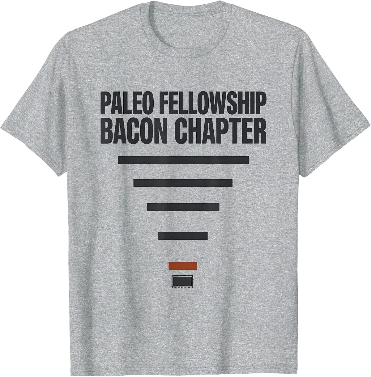 Men's Paleo Fellowship Bacon Chapter Funny Carnivore Diet Meat T-Shirt - Heather Grey