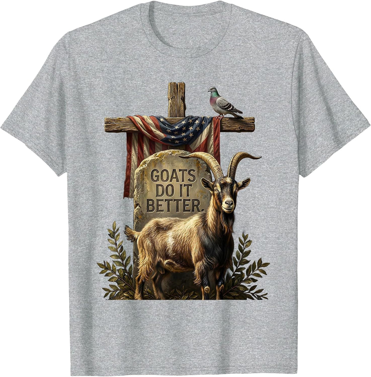 Men's Goats Do It Better Funny Goat Design T-Shirt - Heather Grey