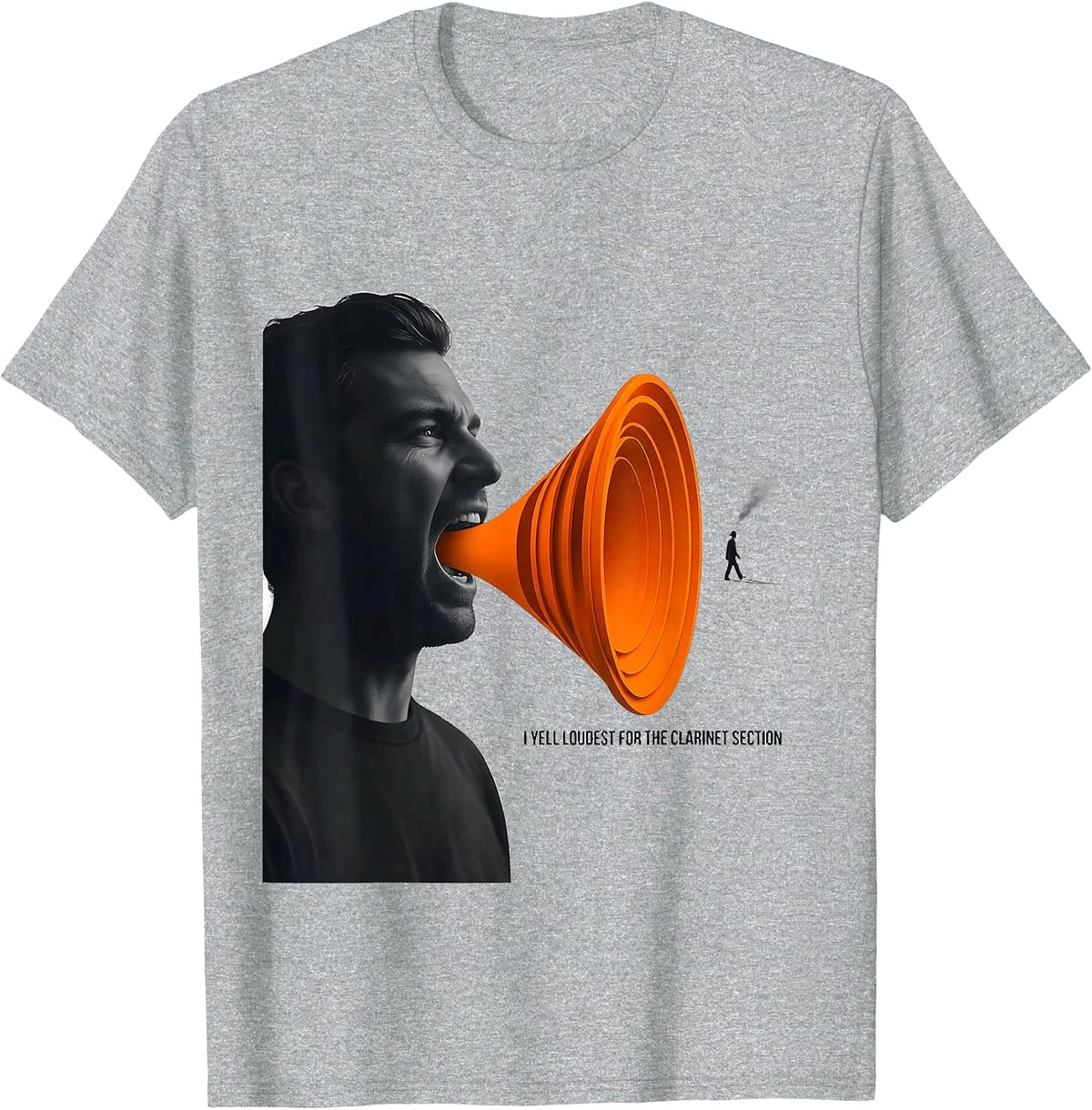 Men's I Yell Loudest For The Clarinet Section Funny Band Mom T-Shirt - Heather Grey