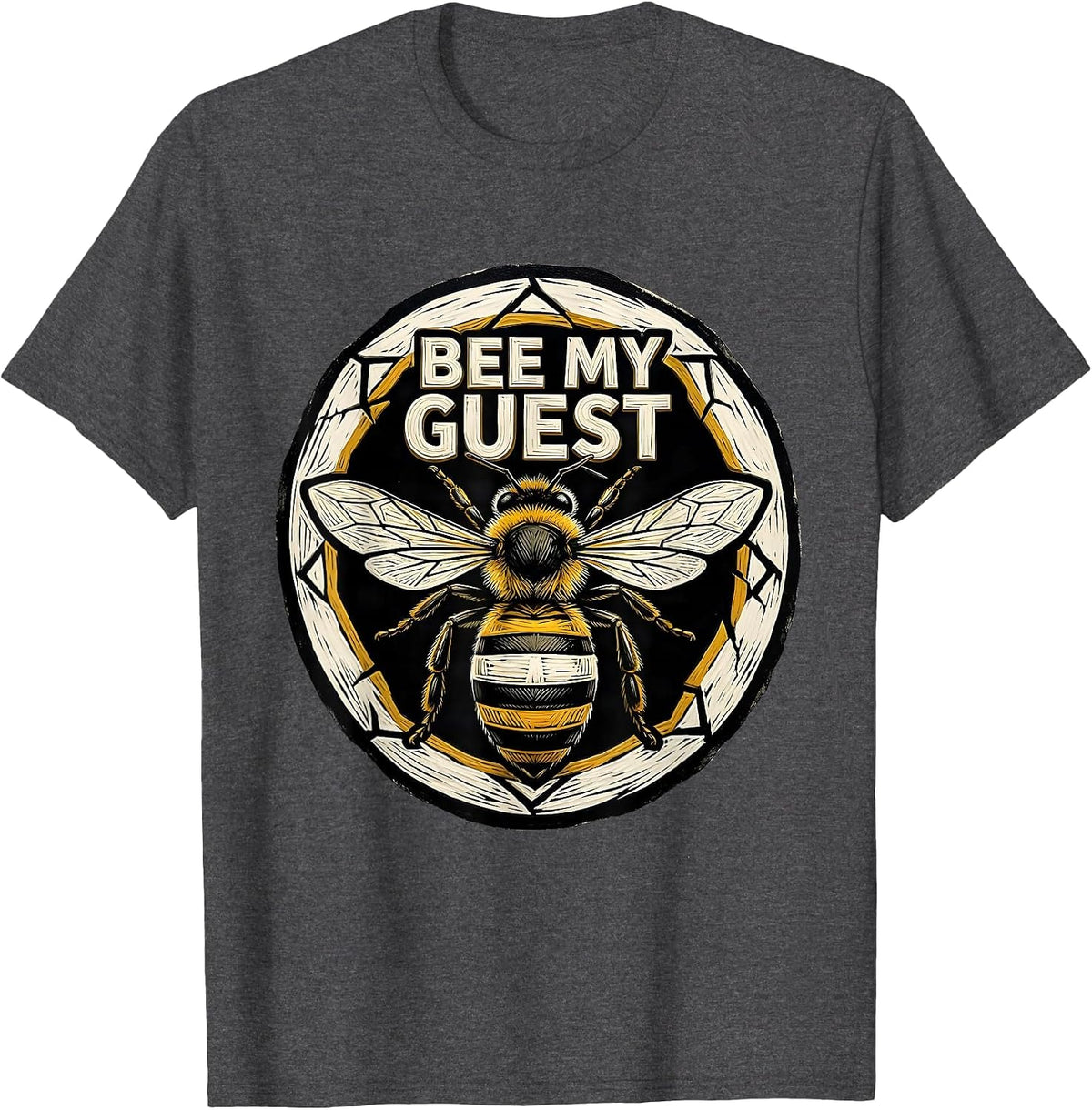 Men's Bee My Guest Vintage Beekeeper Humor Bee Costume Party T-Shirt - Dark Heather Grey