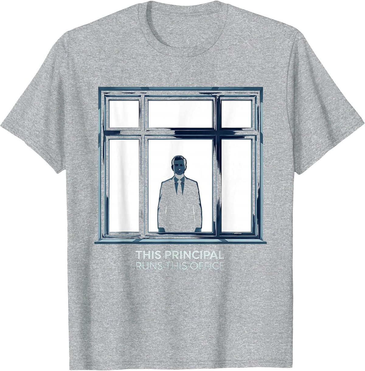 Men's This Principal Runs This Office Funny Principal Appreciation T-Shirt - Heather Grey