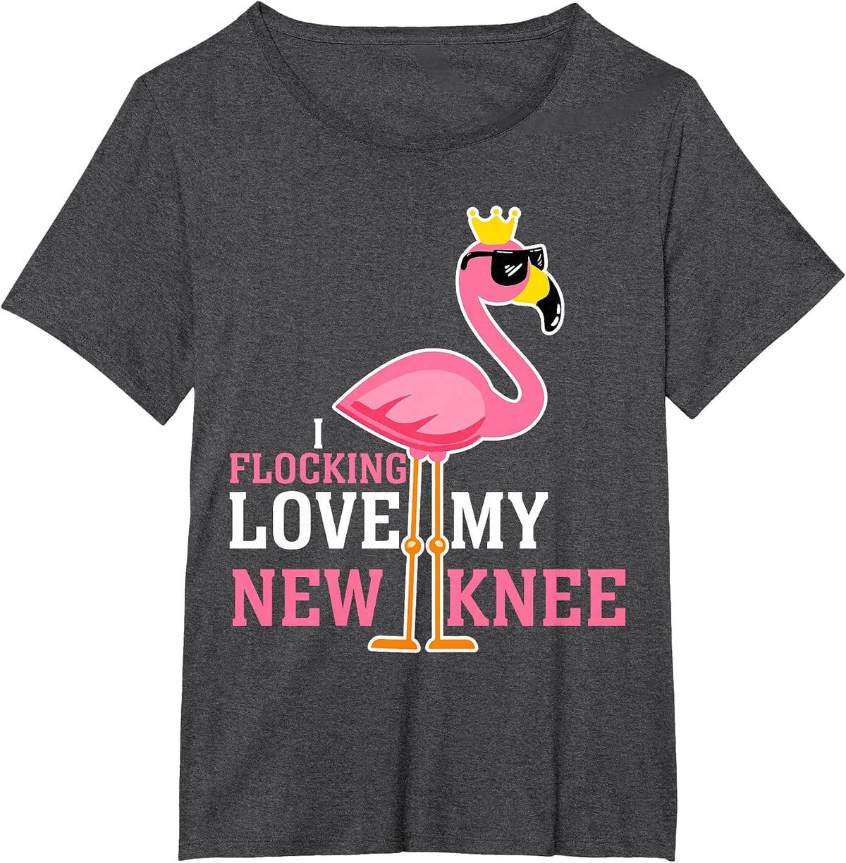 Funny Knee Replacement Surgery Get Well Soon Joke Gag Outfit T-Shirt - Dark Heather Grey