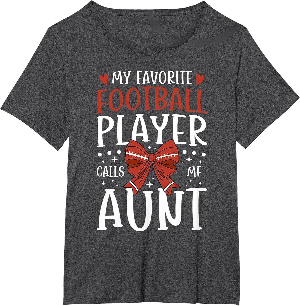 Proud Football Aunt of A Football Player Auntie T-Shirt - Dark Heather Grey