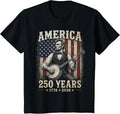 Vintage Abraham Lincoln Banjo Bluegrass 250 Years T-Shirt - Black