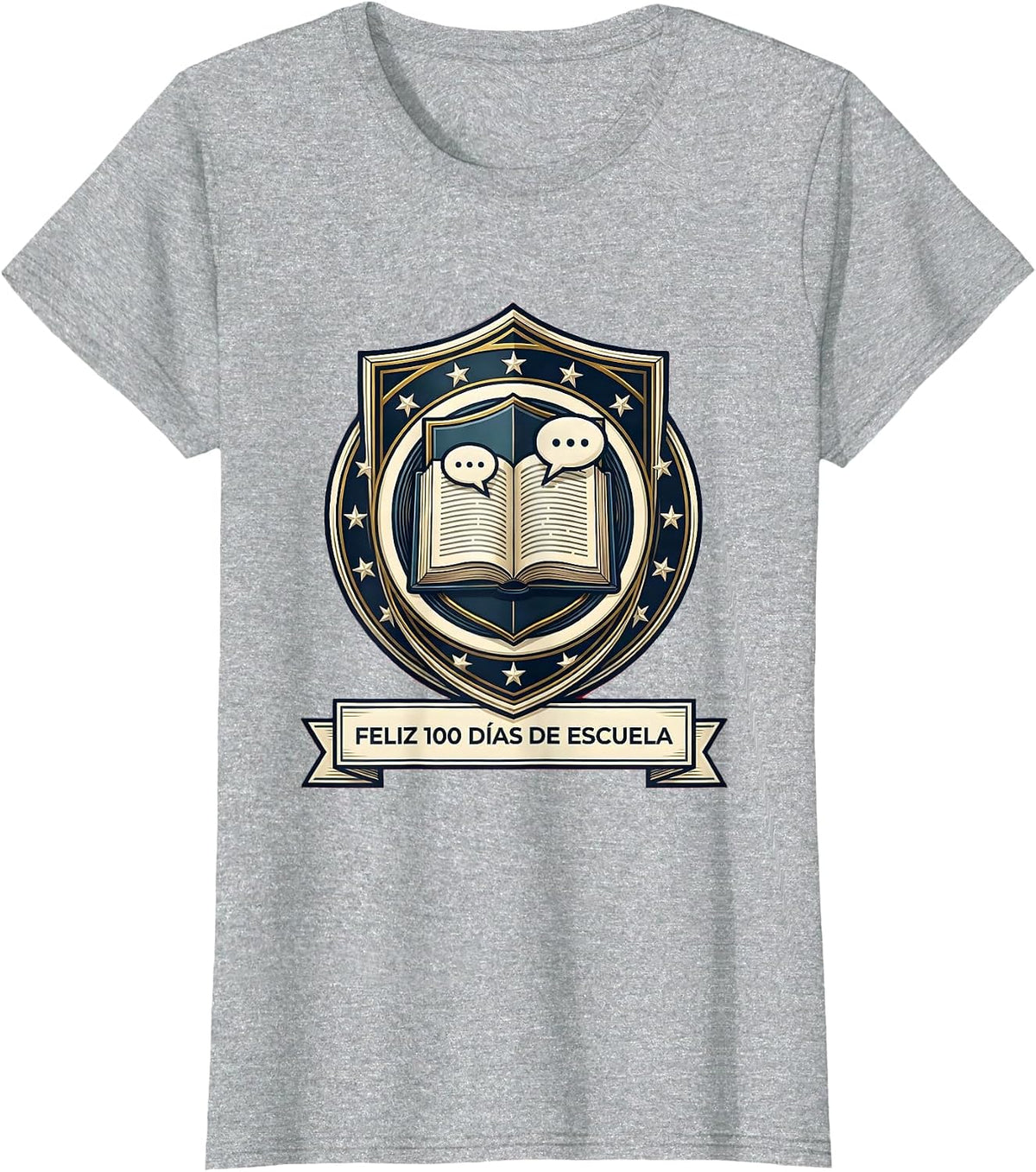 Feliz 100 Días de Escuela Cheerful Spanish Teacher 100th Day T-Shirt - Heather Grey