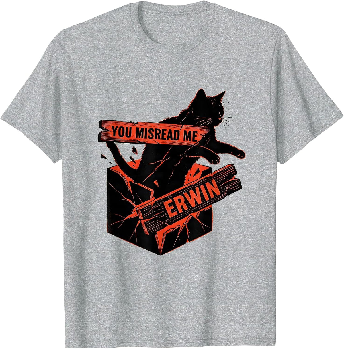 Men's You Misread Me, Erwin Funny Quantum Physics Science Teacher T-Shirt - Heather Grey