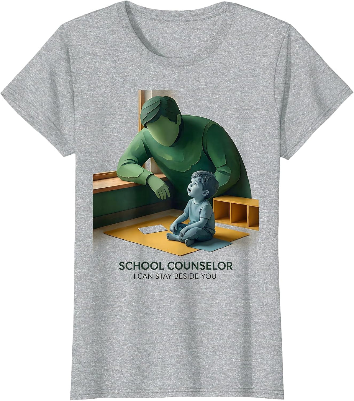 School Counselor — I Can Stay Beside You Funny T-Shirt - Heather Grey