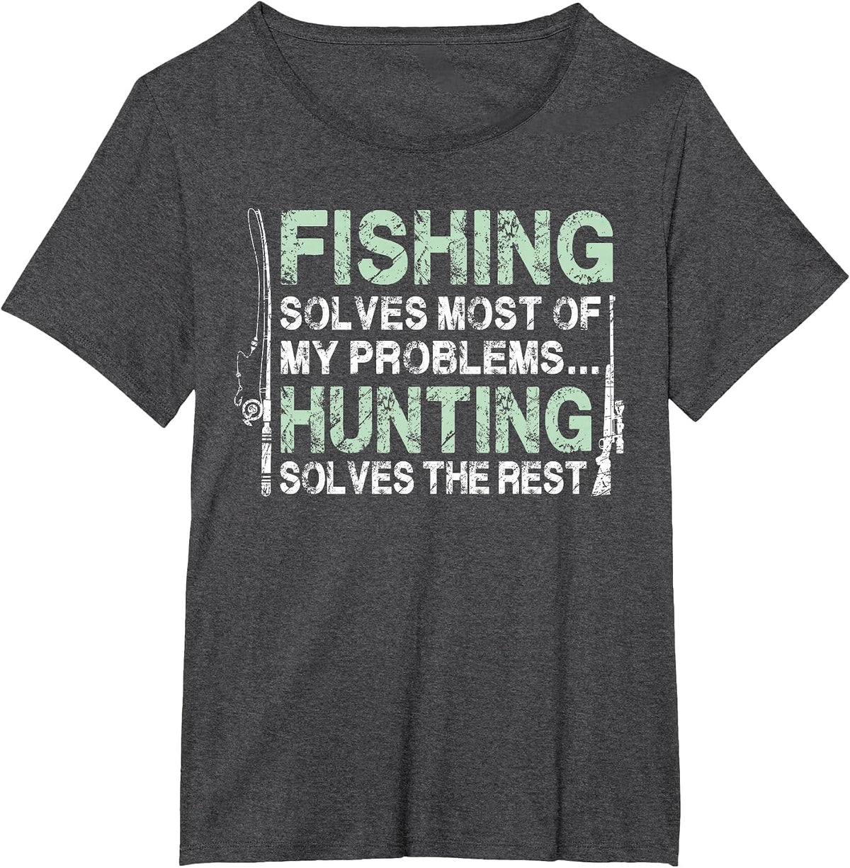 Funny Fishing Hunting Shirts for Men Hunters and Fishermen T-Shirt - Dark Heather Grey