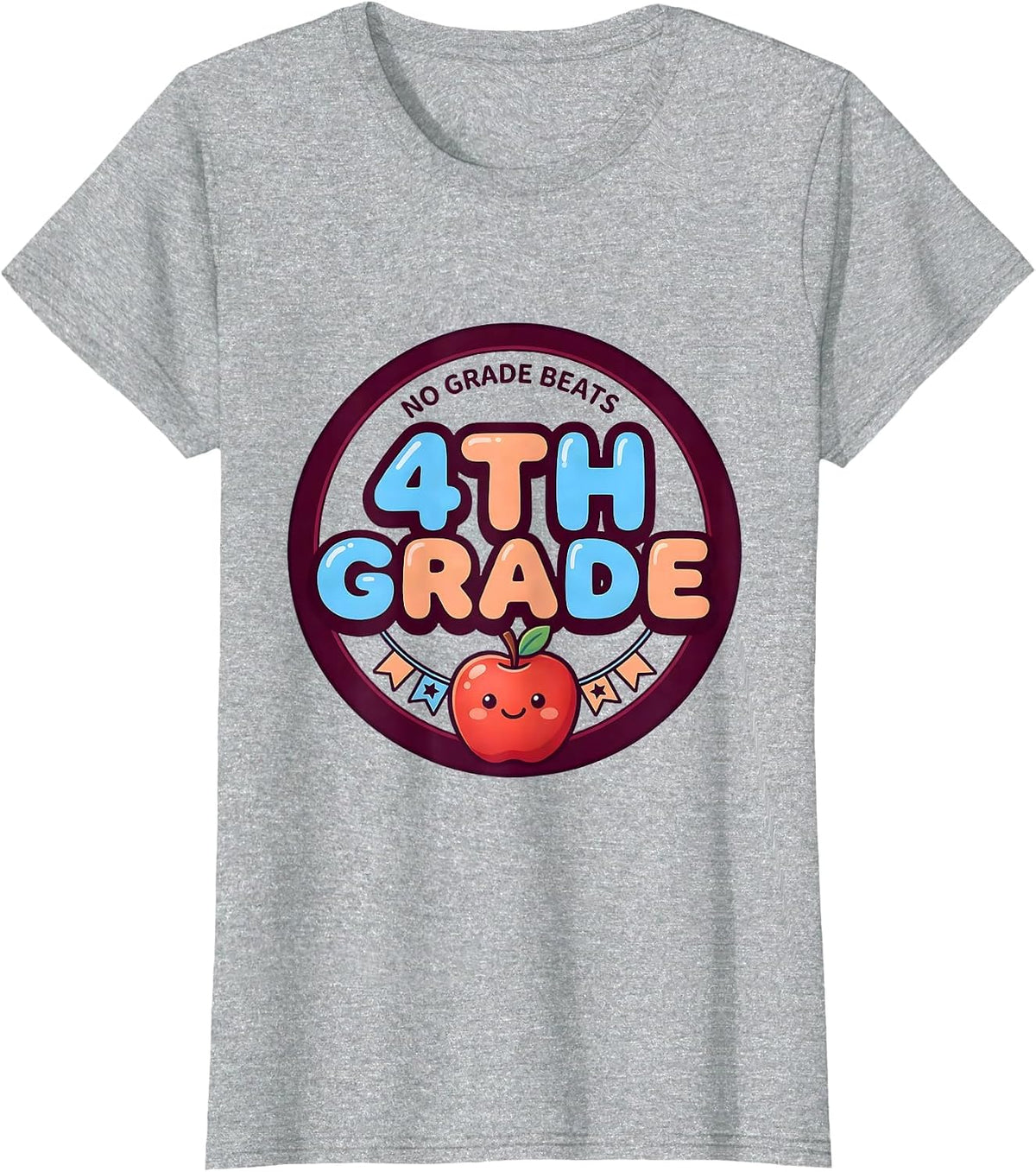 Women's No Grade Beats 4th Grade Cute Kawaii Teacher Back To School T-Shirt - Heather Grey